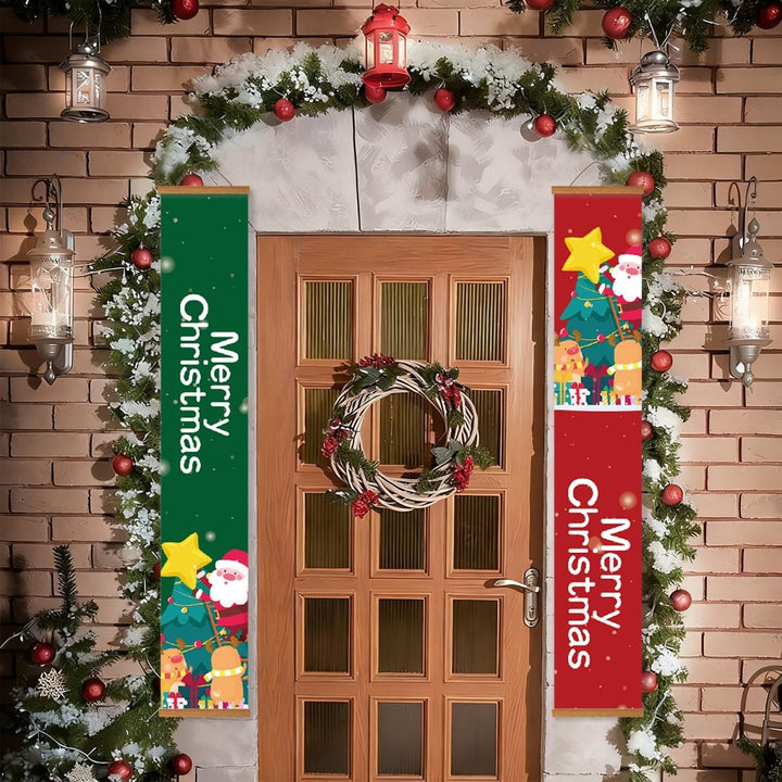 Paint By Numbers KitPorch Sign - Merry Christmas Letters Green and Red - isuvio