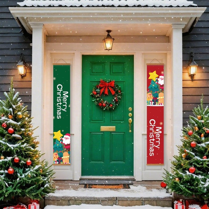 Paint By Numbers KitPorch Sign - Merry Christmas Letters Green and Red - isuvio