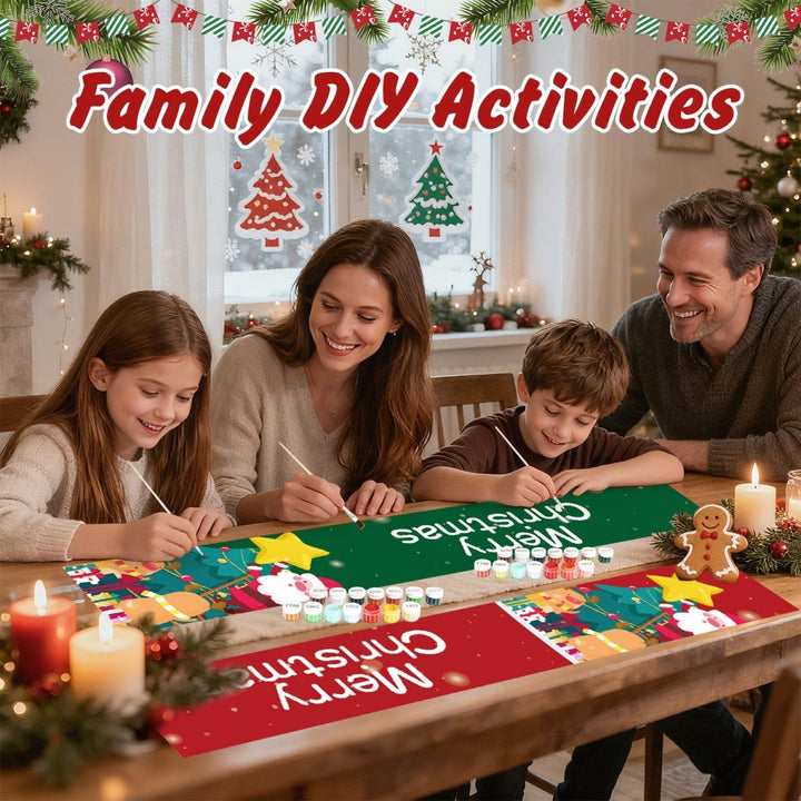 Paint By Numbers KitPorch Sign - Merry Christmas Letters Green and Red - isuvio