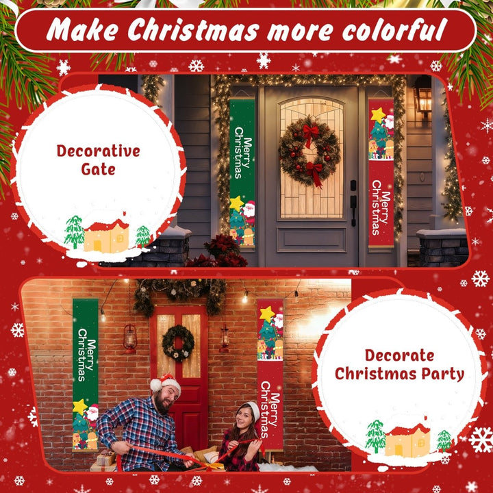 Paint By Numbers KitPorch Sign - Merry Christmas Letters Green and Red - isuvio