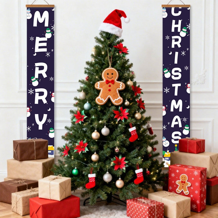 Paint By Numbers KitPorch Sign - Merry Christmas Letters Night Town - isuvio