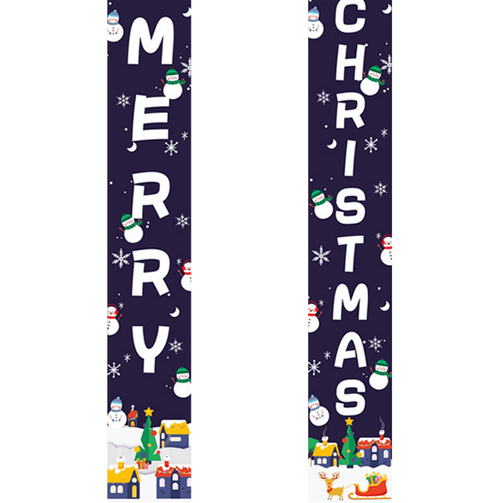 Paint By Numbers KitPorch Sign - Merry Christmas Letters Night Town - isuvio