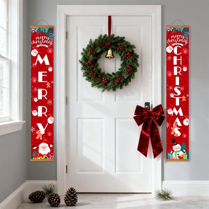 Paint By Numbers KitPorch Sign - Merry Christmas Letters with Santa and Snowman - isuvio
