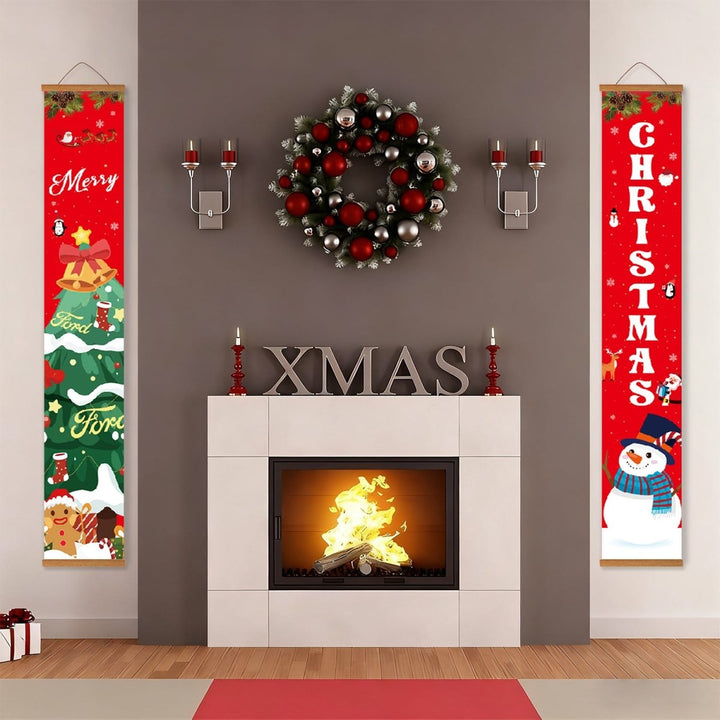 Paint By Numbers KitPorch Sign - Merry Christmas Letters with Snowman - isuvio