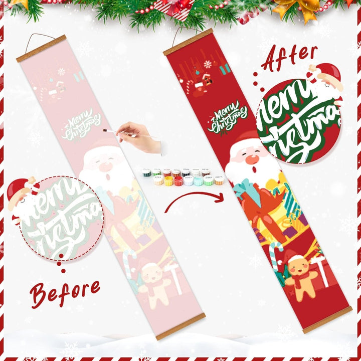 Paint By Numbers KitPorch Sign - Merry Christmas Letters with Snowman - isuvio