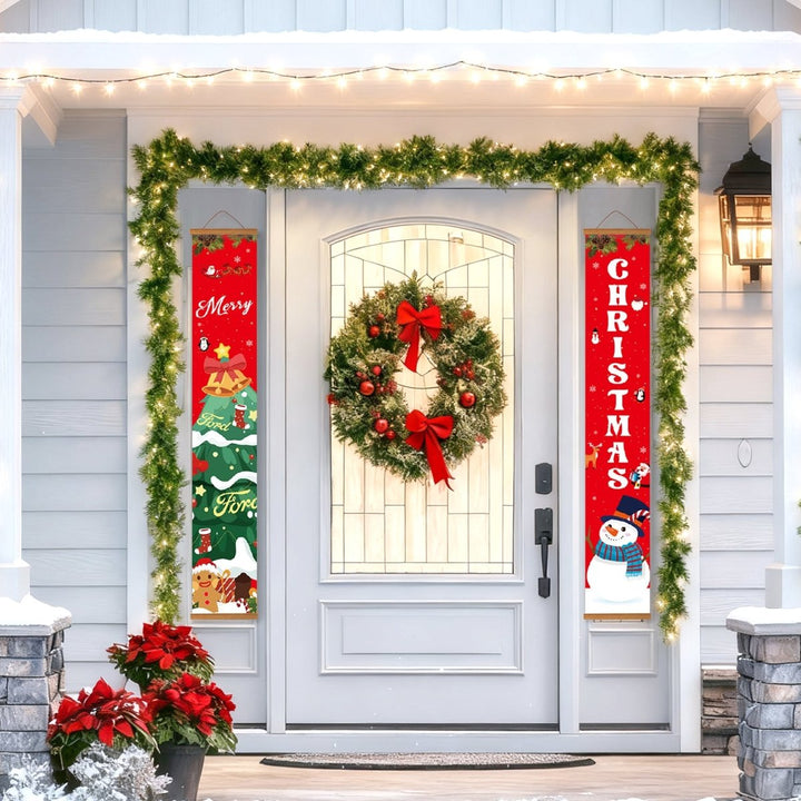 Paint By Numbers KitPorch Sign - Merry Christmas Letters with Snowman - isuvio