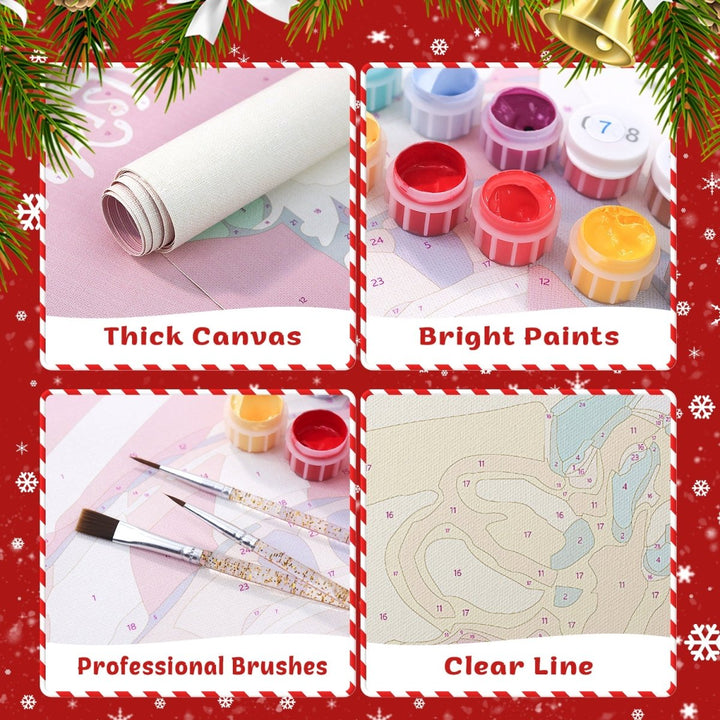 Paint By Numbers KitPorch Sign - Merry Christmas Letters with Snowman - isuvio