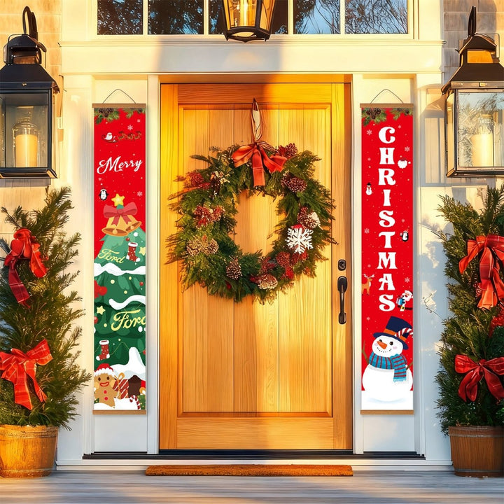 Paint By Numbers KitPorch Sign - Merry Christmas Letters with Snowman - isuvio