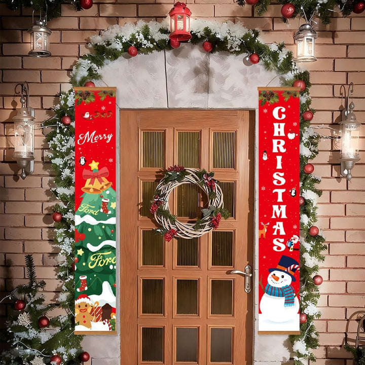 Paint By Numbers KitPorch Sign - Merry Christmas Letters with Snowman - isuvio