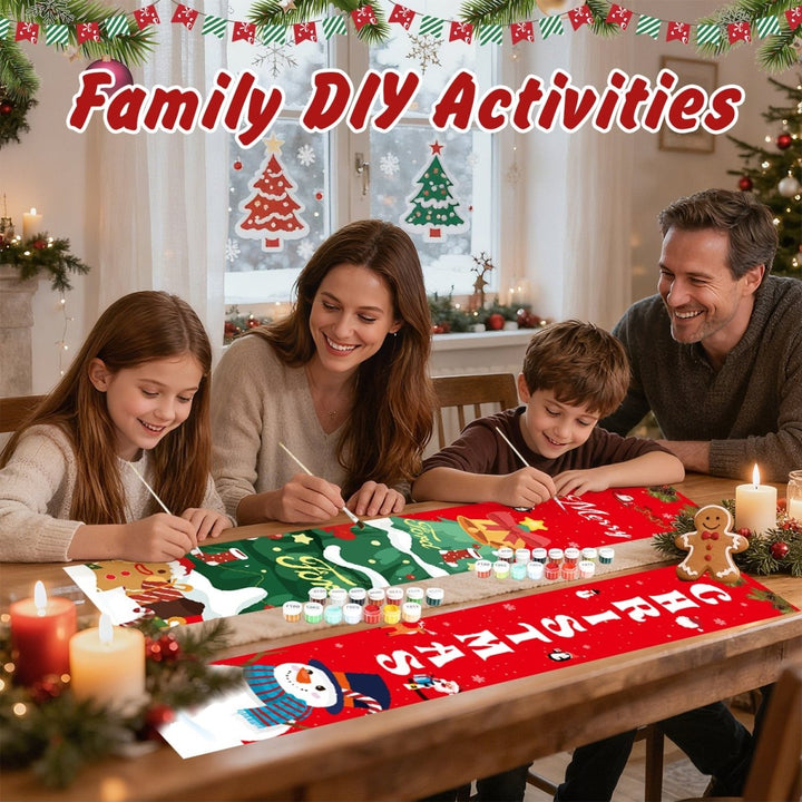 Paint By Numbers KitPorch Sign - Merry Christmas Letters with Snowman - isuvio