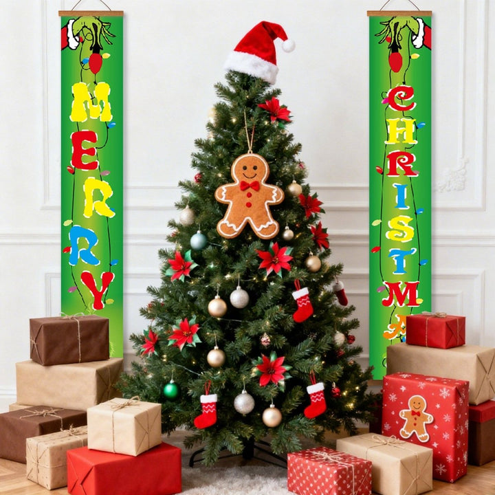 Paint By Numbers KitPorch Sign - Merry Christmas Ornaments Letters - isuvio