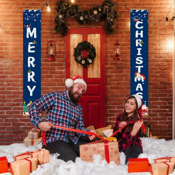 Paint By Numbers KitPorch Sign - Merry Christmas Snow Scene - isuvio