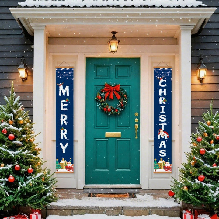 Paint By Numbers KitPorch Sign - Merry Christmas Snow Scene - isuvio