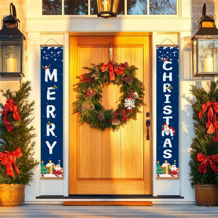Paint By Numbers KitPorch Sign - Merry Christmas Snow Scene - isuvio