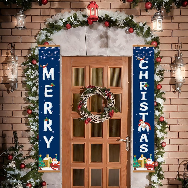 Paint By Numbers KitPorch Sign - Merry Christmas Snow Scene - isuvio