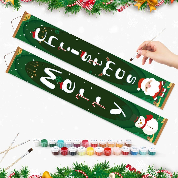 Paint By Numbers KitPorch Sign - Merry Christmas Snowman - isuvio