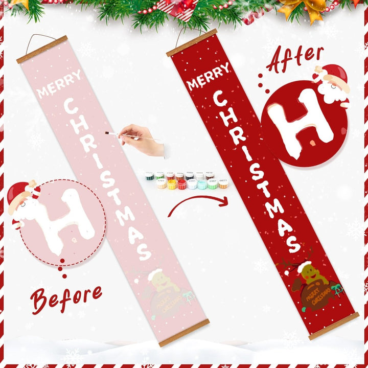 Paint By Numbers KitPorch Sign - New Year and Christmas Letters - isuvio