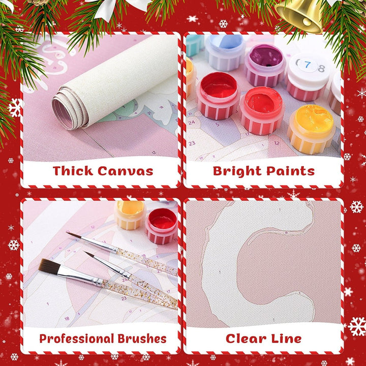 Paint By Numbers KitPorch Sign - New Year and Christmas Letters - isuvio