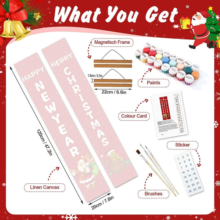 Paint By Numbers KitPorch Sign - New Year and Christmas Letters - isuvio