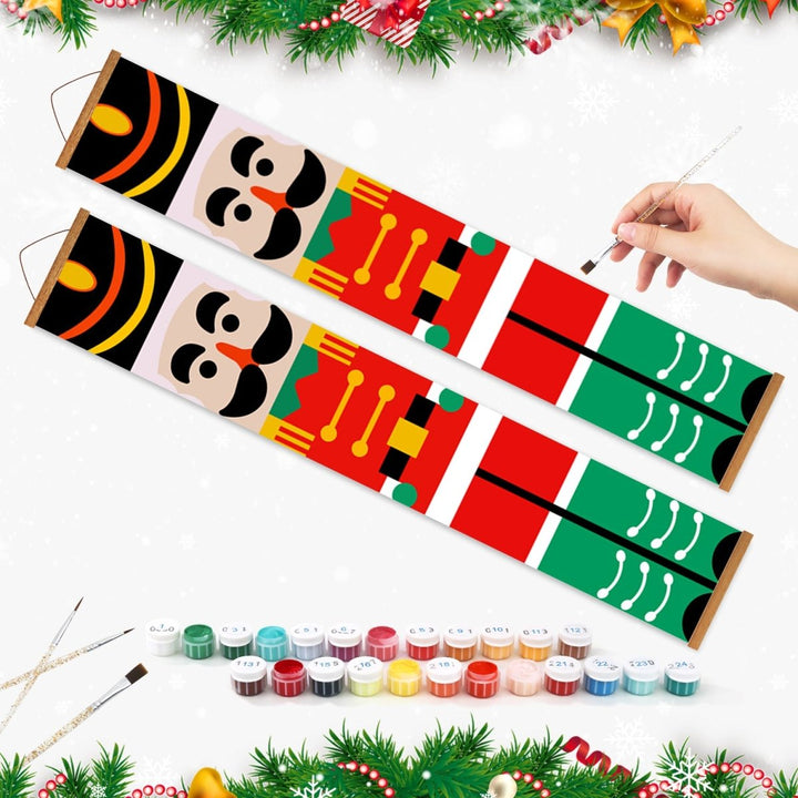 Paint By Numbers KitPorch Sign - Nutcracker Black Red Pair - isuvio