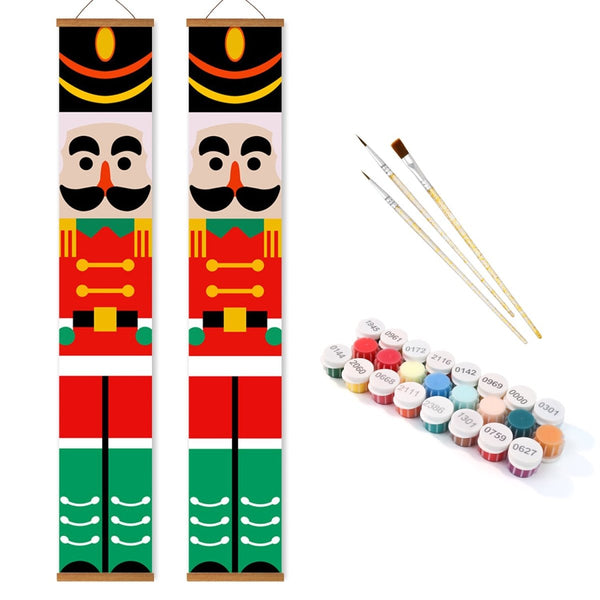 Paint By Numbers KitPorch Sign - Nutcracker Black Red Pair - isuvio