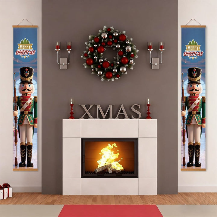 Paint By Numbers KitPorch Sign - Nutcracker Couple Blue Coats - isuvio