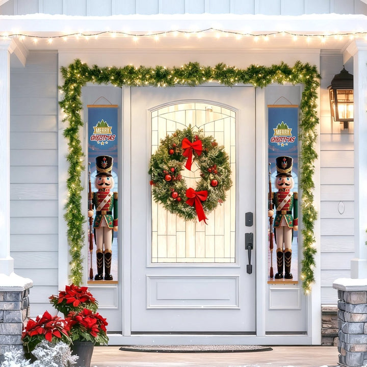 Paint By Numbers KitPorch Sign - Nutcracker Couple Blue Coats - isuvio