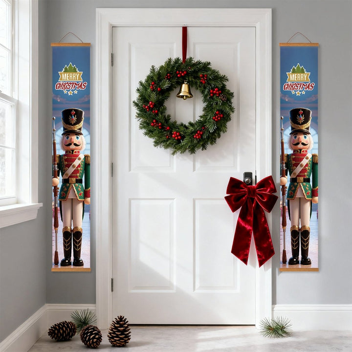 Paint By Numbers KitPorch Sign - Nutcracker Couple Blue Coats - isuvio