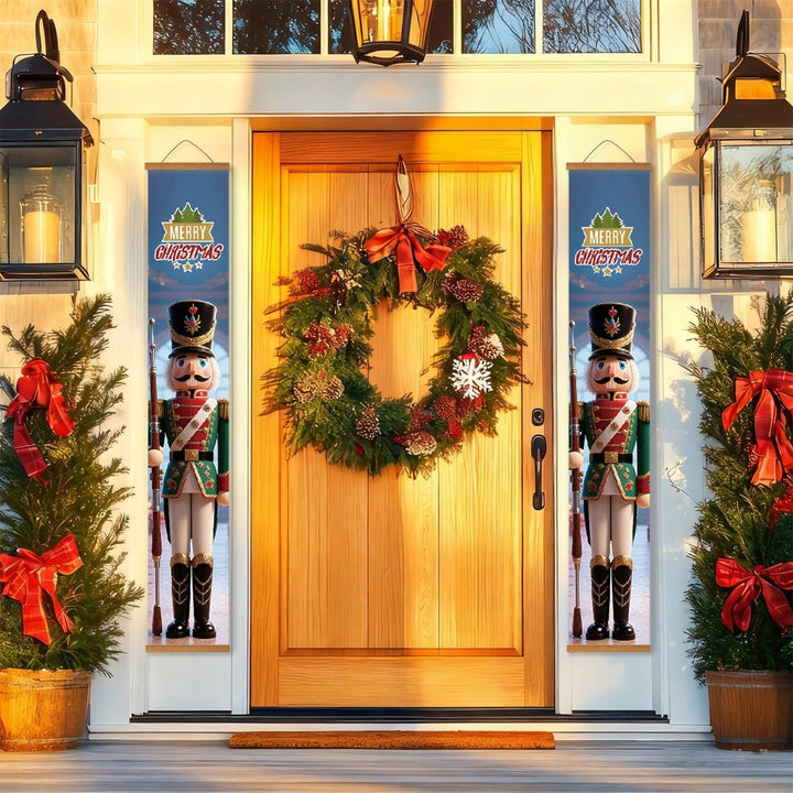 Paint By Numbers KitPorch Sign - Nutcracker Couple Blue Coats - isuvio