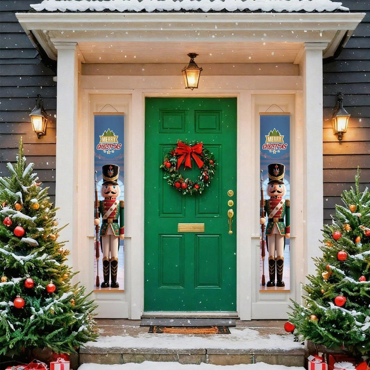 Paint By Numbers KitPorch Sign - Nutcracker Couple Blue Coats - isuvio