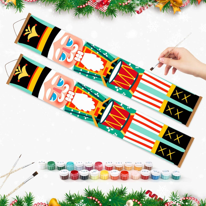 Paint By Numbers KitPorch Sign - Nutcracker Green Drum Major Pair - isuvio