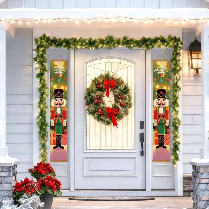 Paint By Numbers KitPorch Sign - Nutcracker Pair Green and Red Coats - isuvio