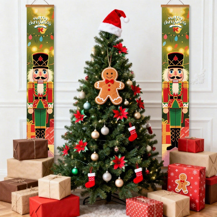 Paint By Numbers KitPorch Sign - Nutcracker Pair Green and Red Coats - isuvio