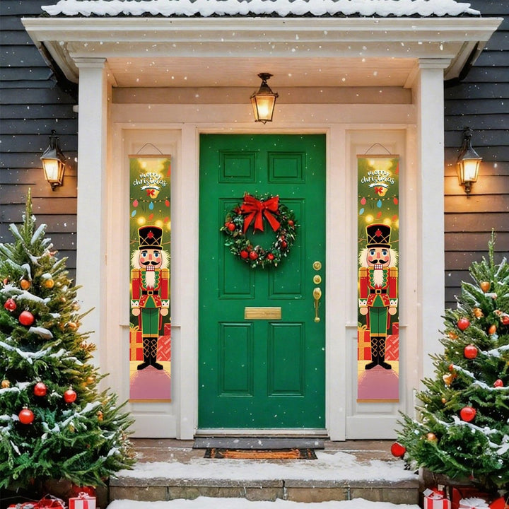 Paint By Numbers KitPorch Sign - Nutcracker Pair Green and Red Coats - isuvio