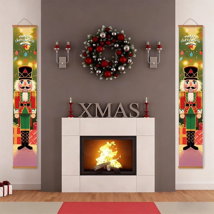 Paint By Numbers KitPorch Sign - Nutcracker Pair Green and Red Coats - isuvio