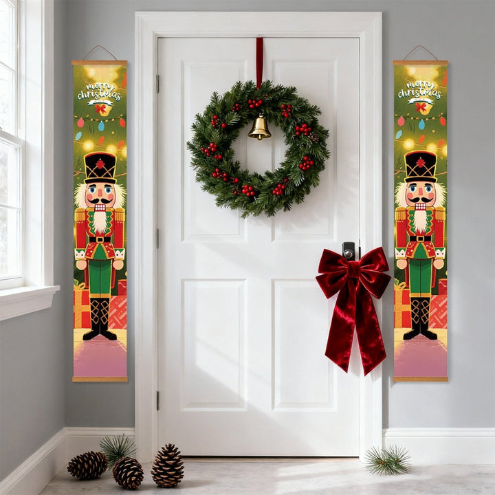 Paint By Numbers KitPorch Sign - Nutcracker Pair Green and Red Coats - isuvio