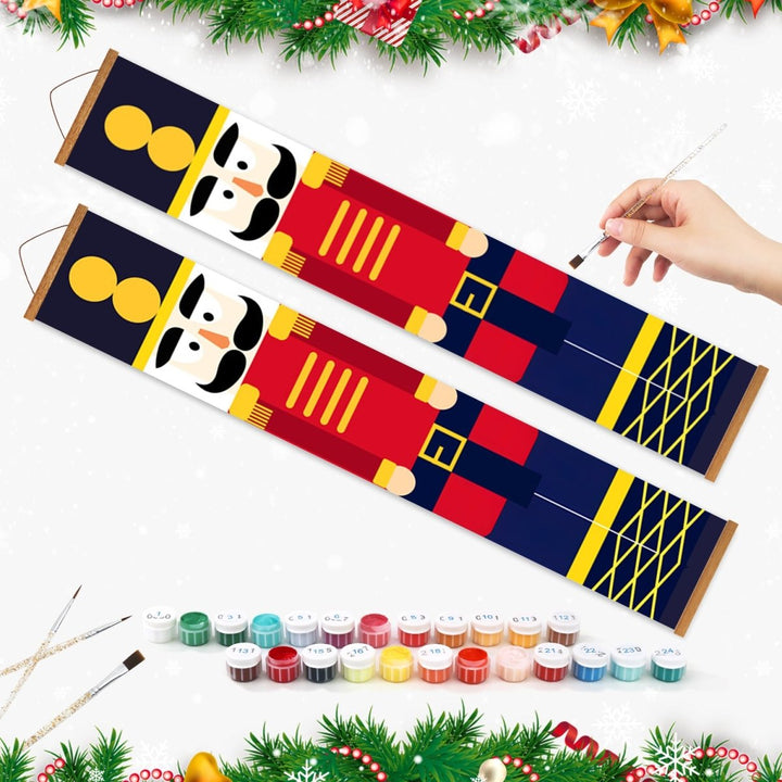 Paint By Numbers KitPorch Sign - Nutcracker Red Blue Uniform Pair - isuvio