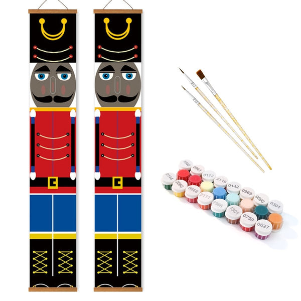 Paint By Numbers KitPorch Sign - Nutcracker Red Uniform Pair - isuvio