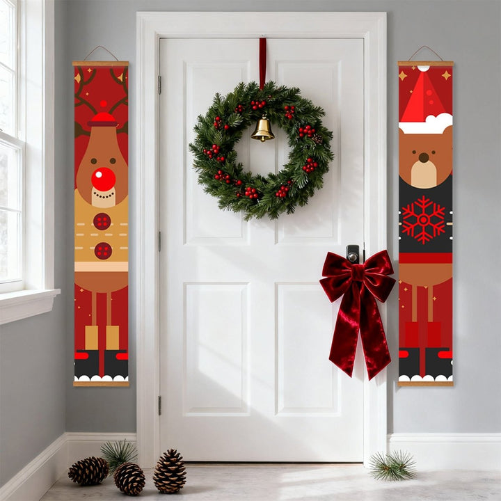 Paint By Numbers KitPorch Sign - Reindeer and Bear Faces - isuvio