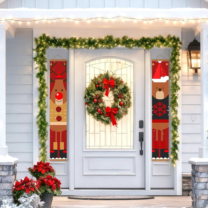 Paint By Numbers KitPorch Sign - Reindeer and Bear Faces - isuvio