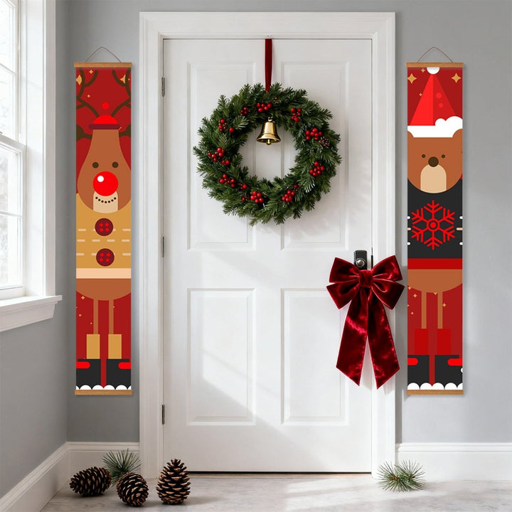 Paint By Numbers KitPorch Sign - Reindeer and Santa - isuvio