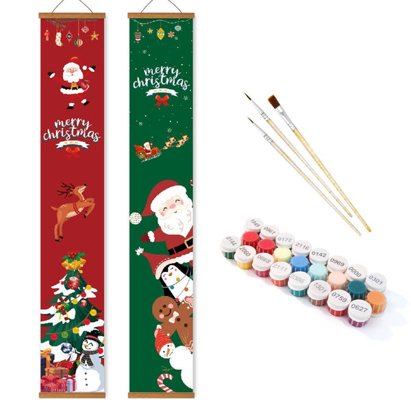 Paint By Numbers KitPorch Sign - Santa Collage - isuvio