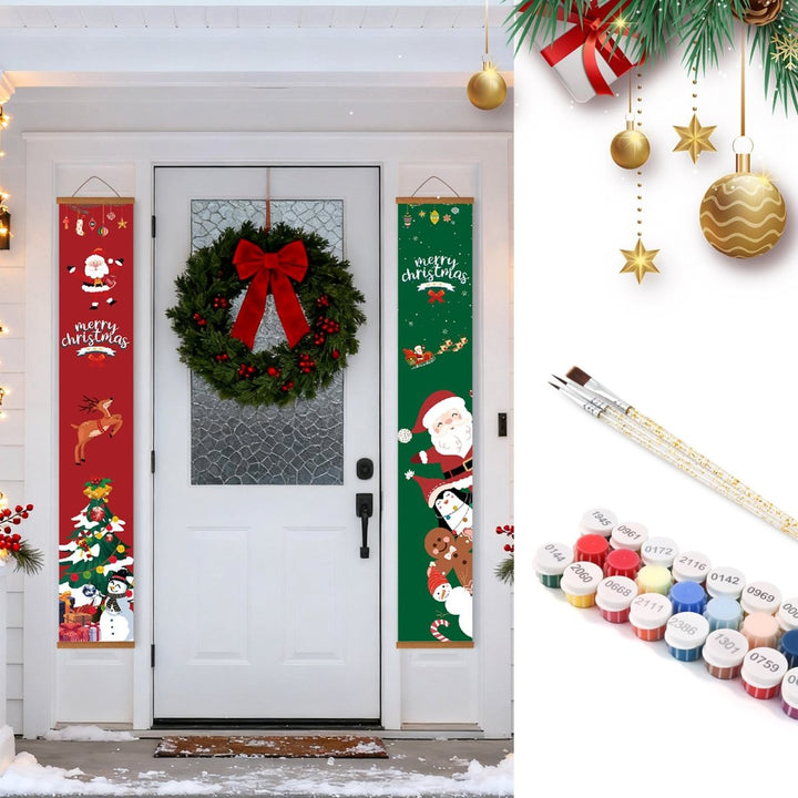 Paint By Numbers KitPorch Sign - Santa Collage - isuvio