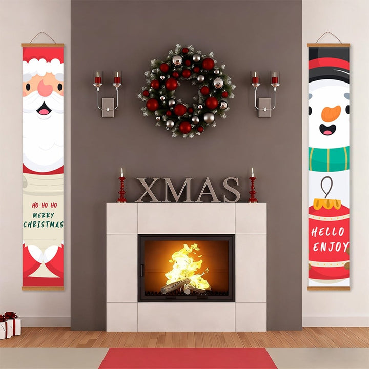 Paint By Numbers KitPorch Sign - Santa Face and Snowman Face - isuvio