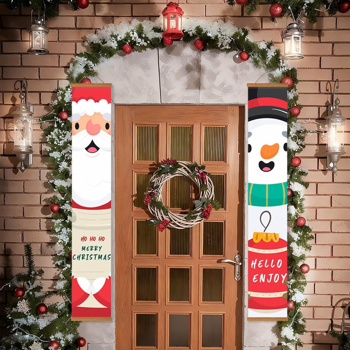 Paint By Numbers KitPorch Sign - Santa Face and Snowman Face - isuvio
