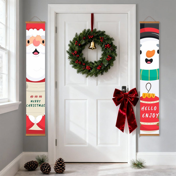 Paint By Numbers KitPorch Sign - Santa Face and Snowman Face - isuvio