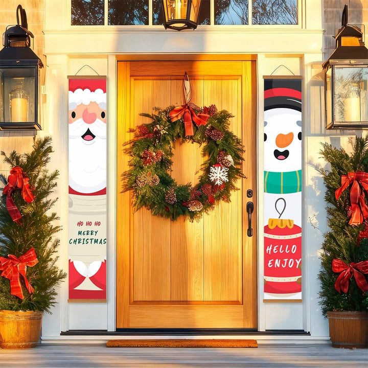 Paint By Numbers KitPorch Sign - Santa Face and Snowman Face - isuvio