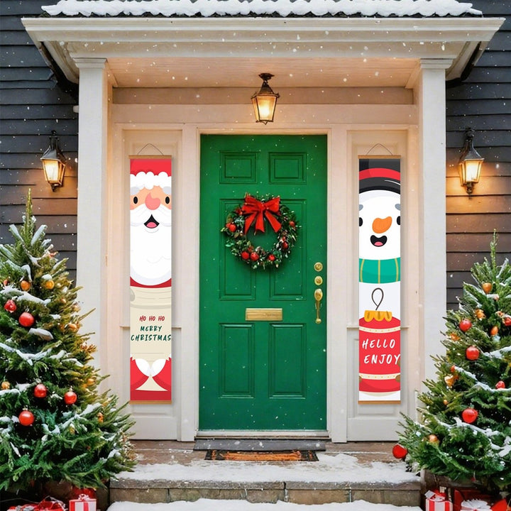 Paint By Numbers KitPorch Sign - Santa Face and Snowman Face - isuvio