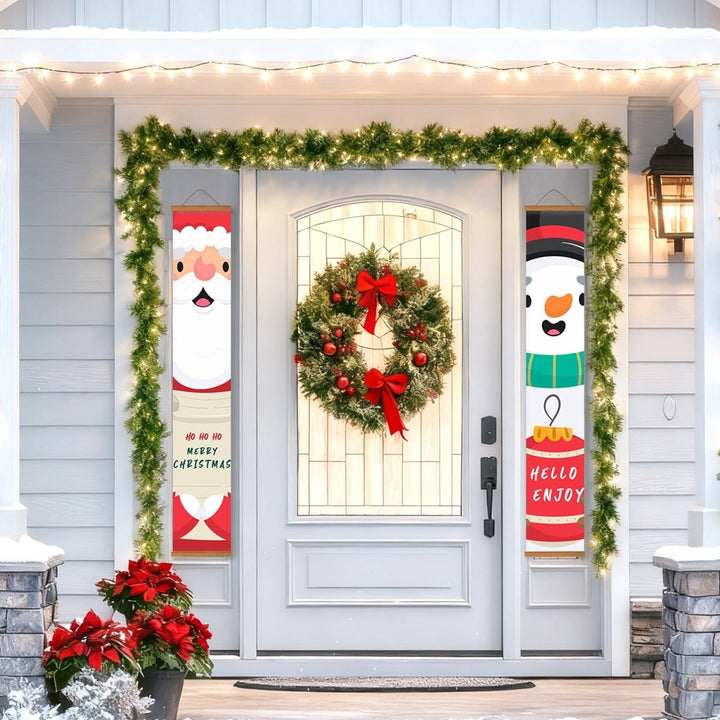 Paint By Numbers KitPorch Sign - Santa Face and Snowman Face - isuvio