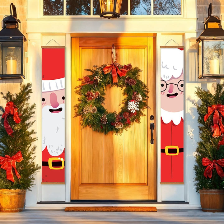 Paint By Numbers KitPorch Sign - Santa Face Close‑up Pair - isuvio
